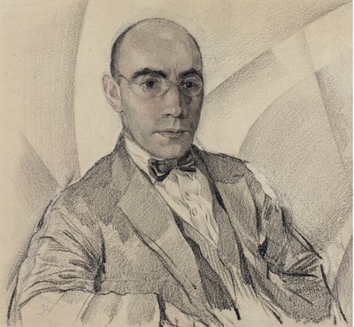 Porträt des Künstlers und Fotografen Miron Sherling 1880-1958 von Sergei Vasilevich Chekhonin