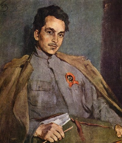 Porträt des Schriftstellers D.A. Furmanov von Sergei Vasilievich Malyutin