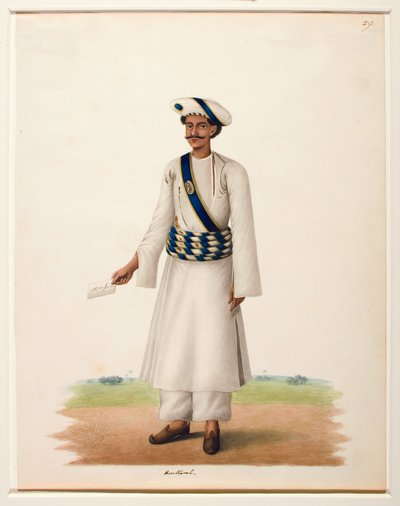 Harkarah mit einem Brief, um 1846 von Shaik Muhammad Amir of Karraya