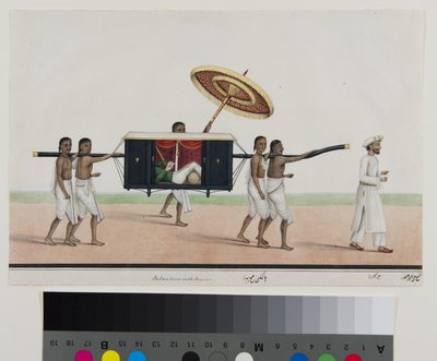 Thomas Holroyd liest in seiner Sänfte von Shaik Muhammad Amir of Karraya