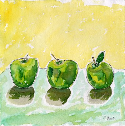 Lebendiges Apfel Stillleben von Sharyn Bursic