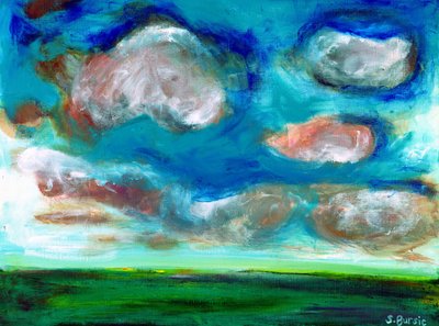 Lebendige Wolken über dem Feld von Sharyn Bursic