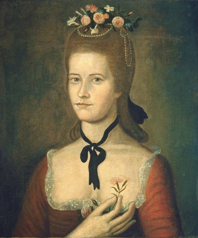 Porträt einer Dame in Rot von Sherman Limner