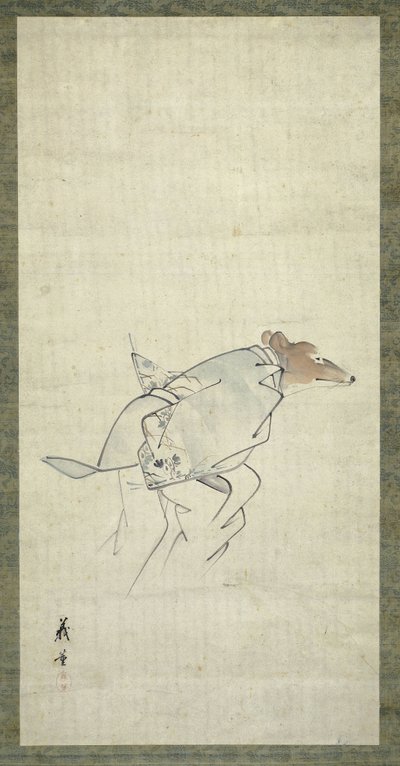 Ein Fuchs verkleidet als Frau von Shibata Gito