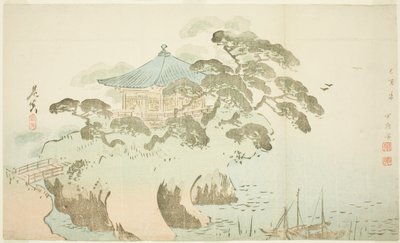 Eine Tempelhalle von Shibata Zeshin
