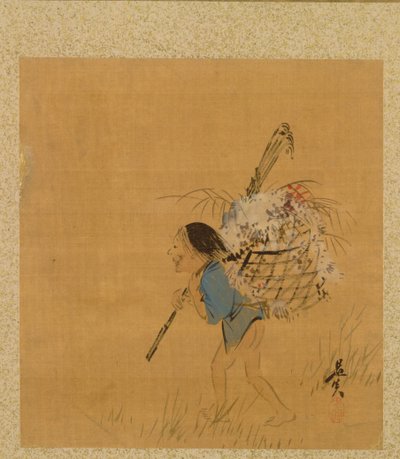 Bauer mit Korb aus dem Album der Gemälde des Ehrwürdigen Zeshin von Shibata Zeshin