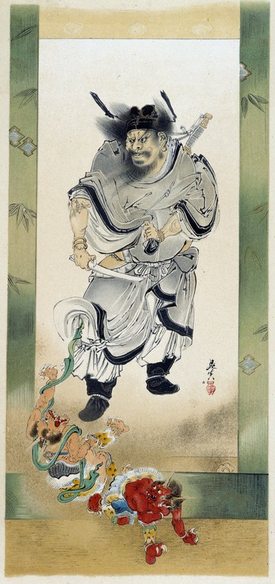 Shoki und die Dämonen. Selbstgemaltes Bild von Shibata Zeshin von Shibata Zeshin