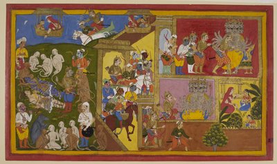 Indrajit verletzt Rama und Lakshmana; Affen verzweifeln, aber Vibhishana tröstet sie von S?hibdin S?hibdin