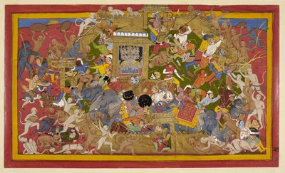 Rama und Verbündete greifen an, während Angada Indrajits Elefanten angreift von S?hibdin S?hibdin