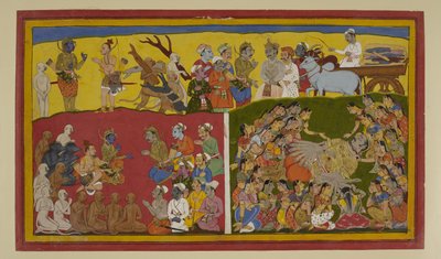 Vibhīṣaṇa trauert um Rāvaṇa; Rāma ordnet Bestattungsriten und Vibhīṣaṇas Krönung an von S?hibdin S?hibdin