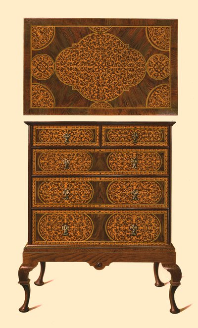 Kommode mit Intarsien, 1905 von Shirley Charles Llewellyn Slocombe