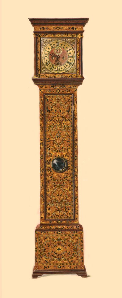 Uhr mit heller Marketerie, 1905 von Shirley Charles Llewellyn Slocombe
