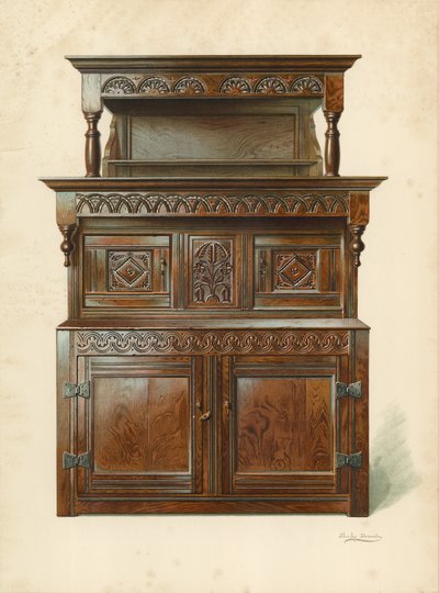 Eichenhofschrank (Tridarn), Eigentum von H. Clarence Whaite von Shirley Charles Llewellyn Slocombe