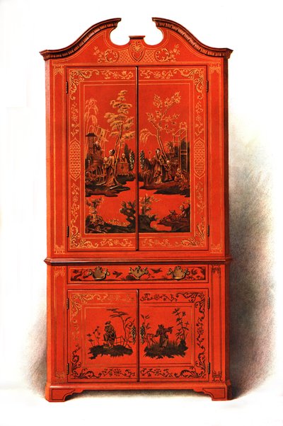 Roter Lackschrank, 1907-1908 von Shirley Charles Llewellyn Slocombe