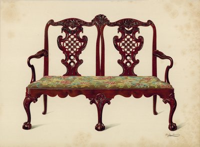 Sofa, Eigentum von Miss Mills von Shirley Charles Llewellyn Slocombe