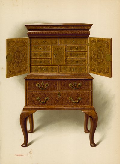 Walnuss-Schrank, Eigentum von Edward Dent von Shirley Charles Llewellyn Slocombe