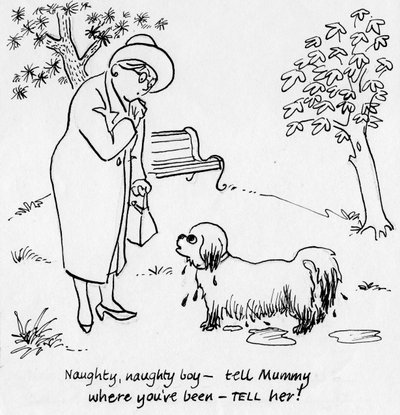 Frau mit Hund, ca. 1950 von Shirley Markham
