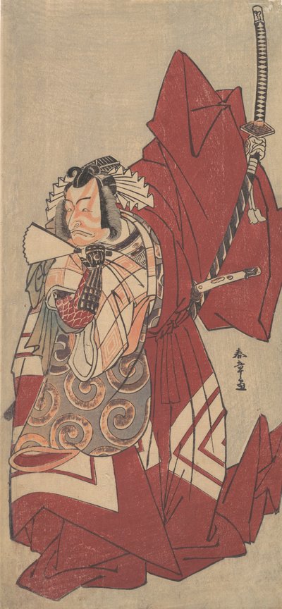 Kabuki-Schauspieler Ichikawa Danjuro V in einer Shibaraku-Stop Right There! Rolle, 11. Monat 1776 von Shunsho