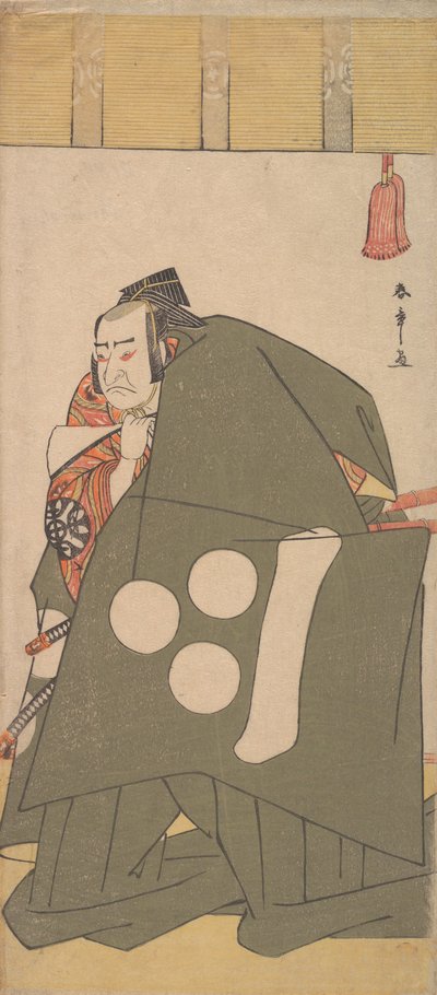 Der Schauspieler Nakamura Nakazo in Shibaraku in dunkelgrünen Roben, ca. 1781 von Shunsho