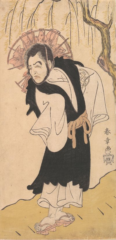 Der Schauspieler Nakamura Utaemon I als Mönch unter einem Weidenbaum, 1726-1792 von Shunsho