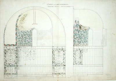 Entwurf für ein Mosaik für die Kirche der Weisheit Gottes in Lower Kingswood von Sidney Barnsley