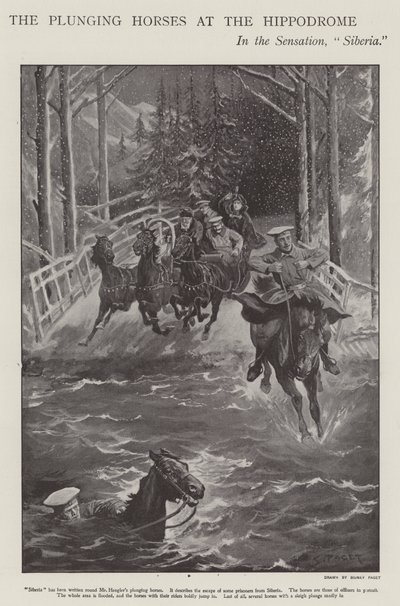 Pferde in Sibirien, eine Aufführung im Londoner Hippodrom von Sidney Paget