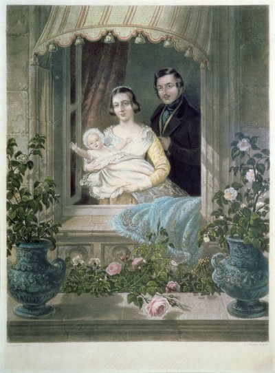 Königin Victoria, Prinz Albert und Baby im Windsor Castle von Siegfried Detler Bendixen