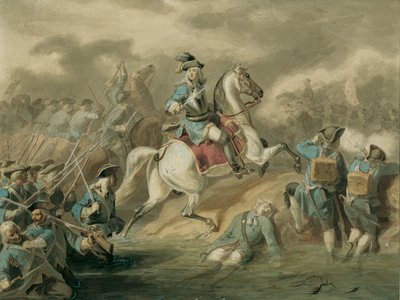 Vorstürmender Feldherr in der Schlacht von Sigmund L