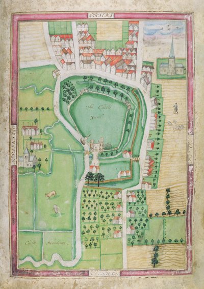 Hertford Castle und Castle Yard, aus der 