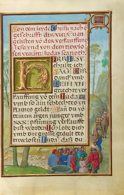 Bordüre mit Joseph, der von seinen Brüdern verkauft wird von Simon Bening
