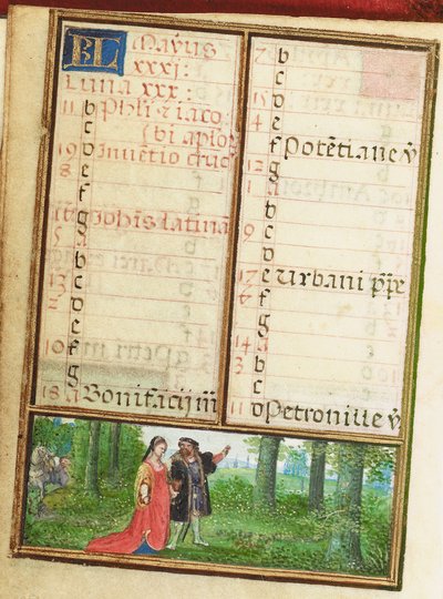 Folio aus einem Miniatur-Stundenbuch, Gebrauch von Rom, Brügge von Simon Bening
