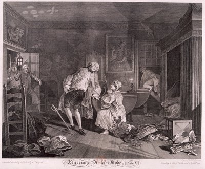 Heirat à la mode, Platte V, 1745 von Simon Francois Ravenet