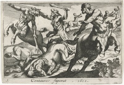 Herkules im Kampf mit den Kentauren von Simon Frisius