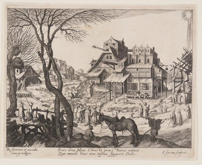 Die Anbetung der Könige, aus Landschaften mit Szenen aus dem Leben Christi von Simon Frisius