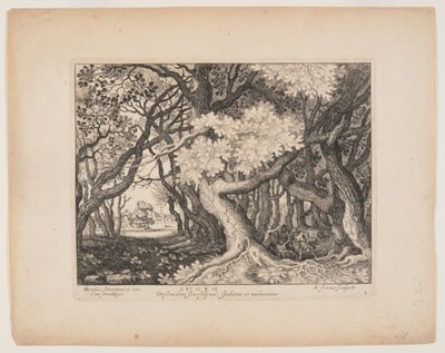 Der von den Dieben Verwundete, aus Landschaften mit der Geschichte des barmherzigen Samariters von Simon Frisius