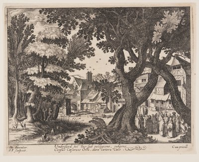 Der Zinsgroschen, aus Landschaften mit Szenen aus dem Leben Christi von Simon Frisius