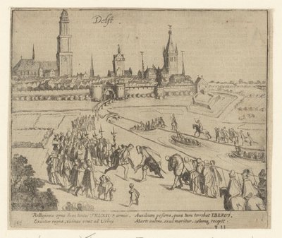Truchsess wird in Delft empfangen, 1584 von Simon Frisius