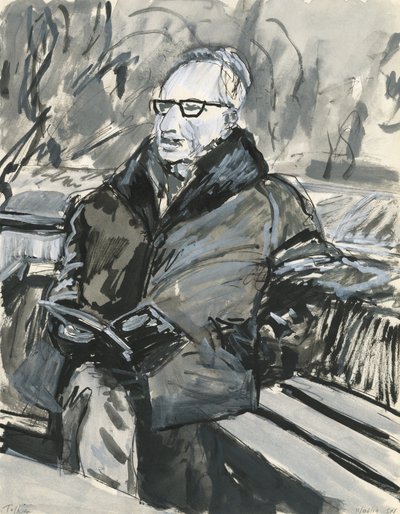 Mann, der ein Buch liest, 2019 von Simon Neville