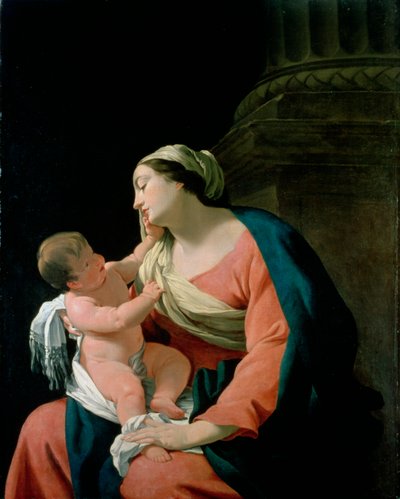 Die Jungfrau und das Kind der Säule von Simon Vouet