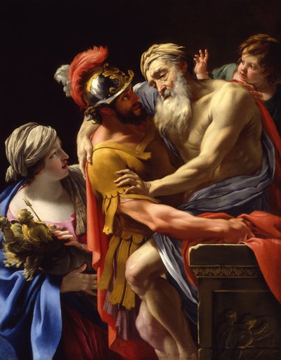 Äneas und sein Vater fliehen aus Troja, ca. 1635 von Simon Vouet