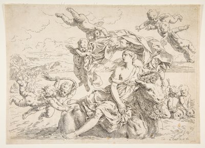 Raub der Europa, ca. 1636 von Simone Cantarini