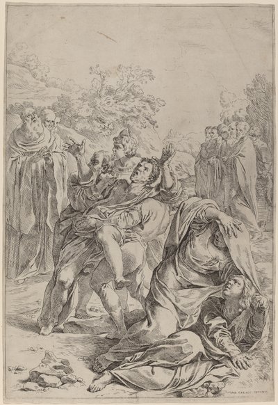 Der heilige Benedikt heilt den Besessenen von Simone Cantarini after Lodovico Carracci