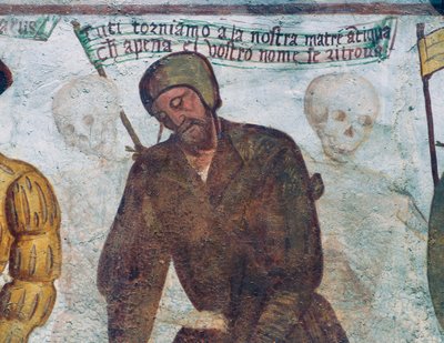 Der Tod mit dem Lahmen (Detail) von Simone II Baschenis