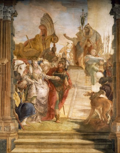 Das Treffen von Marc Anton und Kleopatra (Detail) von Simone II Baschenis