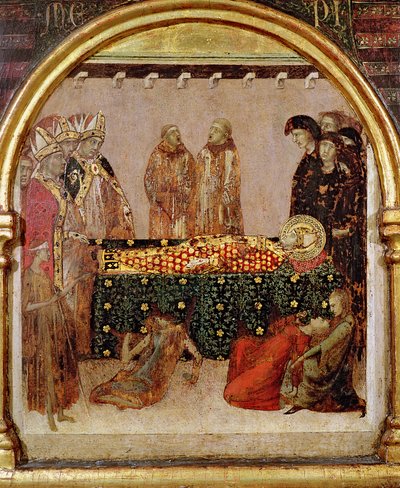 Heilung der Kranken am Todestag von St. Louis von Toulouse (1274-97) Predella-Panel vom Altar von St. Louis von Toulouse, 1317 von Simone Martini
