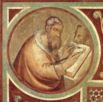 Maesta: St. Markus mit dem Löwen (Detail) von Simone Martini