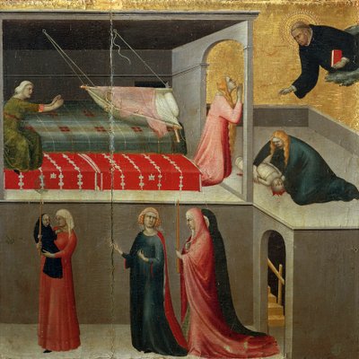 Wunder des Babys, das aus der Wiege fiel (Detail) von Simone Martini