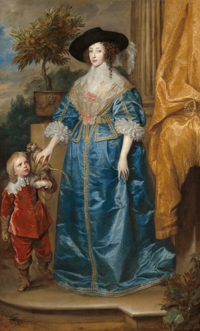 Königin Henrietta Maria mit Sir Jeffrey Hudson von Sir Anthony van Dyck