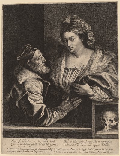 Tizian und seine Geliebte von Sir Anthony van Dyck and Lucas Emil Vorsterman after Titian