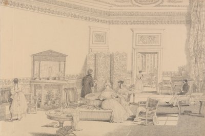 Album mit 30 Ansichten in Tirol und Italien: Salon, Casino Pecori 12. Oktober 1841 von Sir Charles D